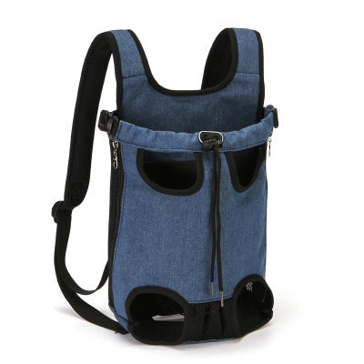 WilderPaw ScoutPack legs-out front dog carrier backpack in blue
