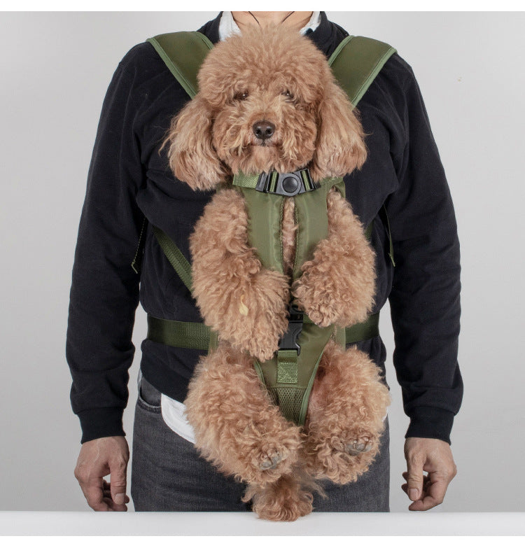 WilderPaw TrailCarrier hands-free front dog carrier in army green