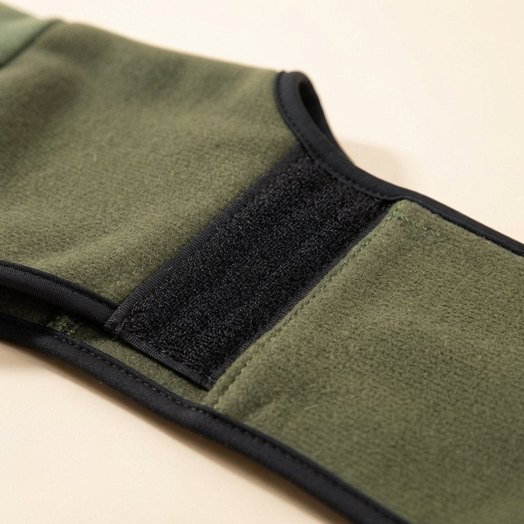 Close-up of the CalmWrap velcro closure and soft fabric