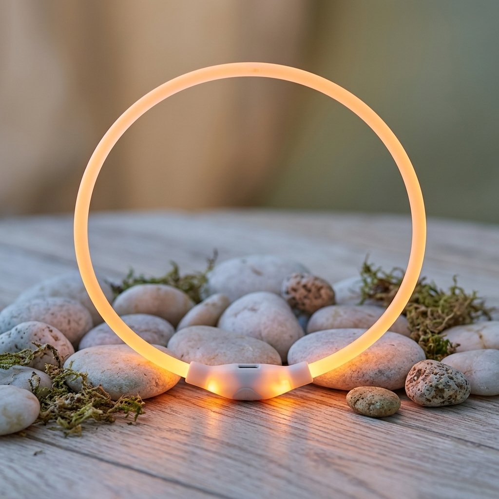 WilderPaw GlowTrail rechargeable LED safety collar glowing orange