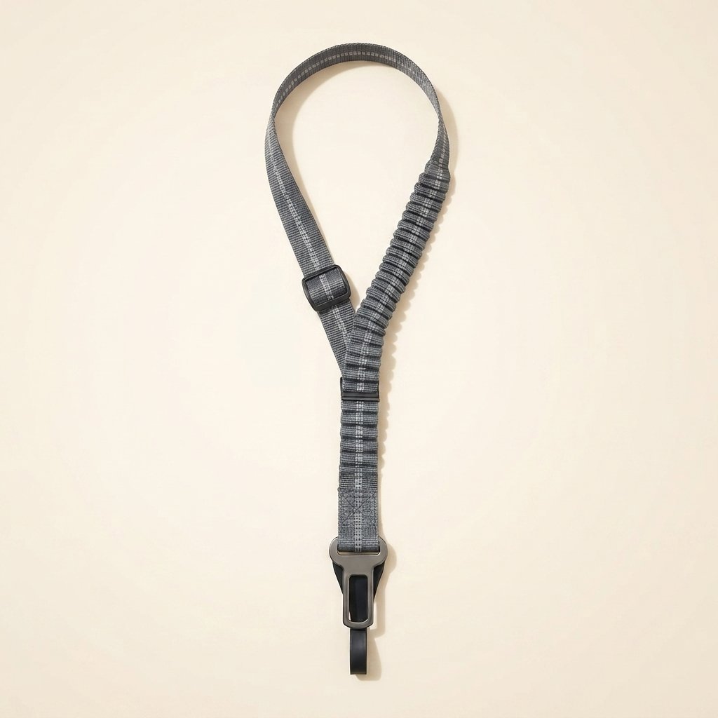 WilderPaw SafeRide reflective dog car seatbelt in dark grey