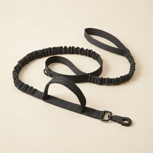WilderPaw TrailLeash bungee dog leash with two handles in black