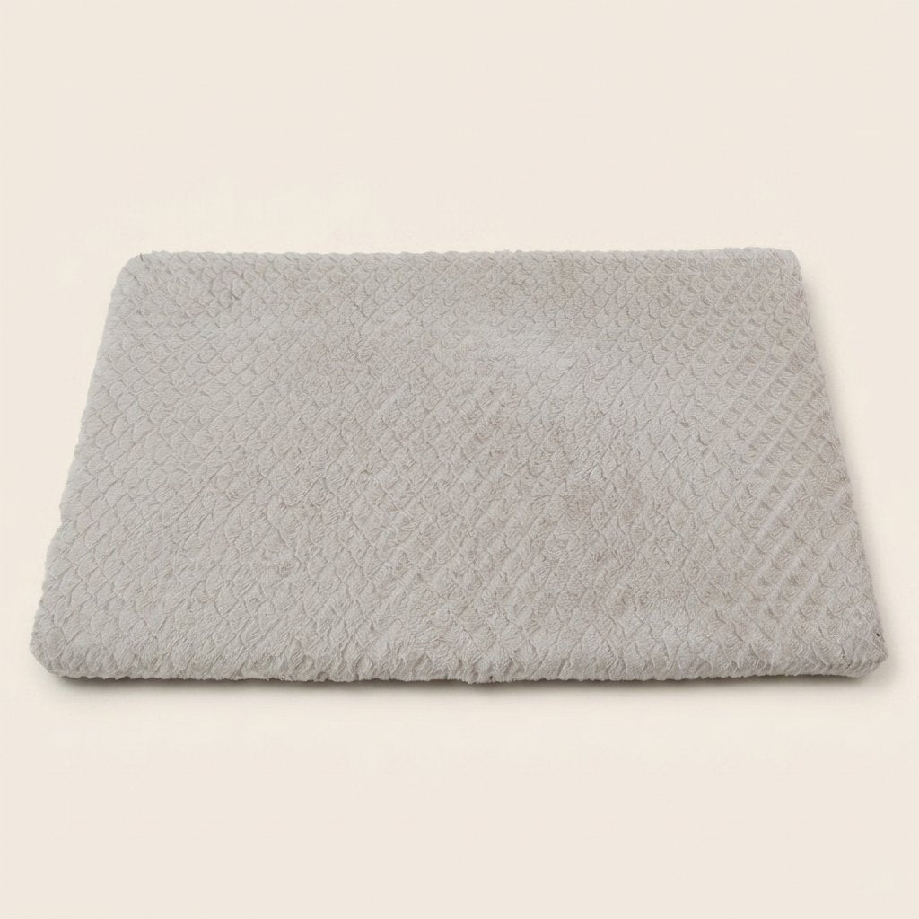 WilderPaw LodgeBed washable plush dog mat in silver grey
