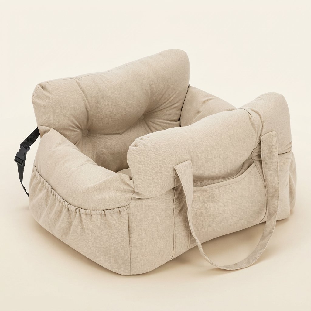 WilderPaw RoadRest dog car seat bed in beige