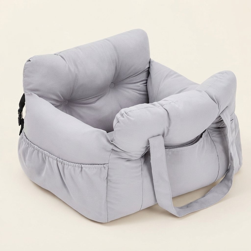 WilderPaw RoadRest dog car seat bed in light grey