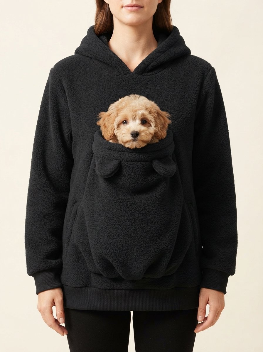 WilderPaw RoamHood pet carrier hoodie in black