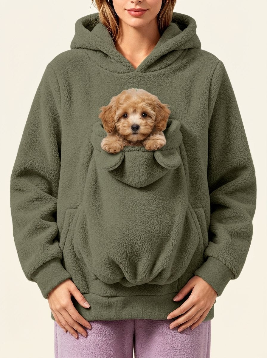 WilderPaw RoamHood pet carrier hoodie in green
