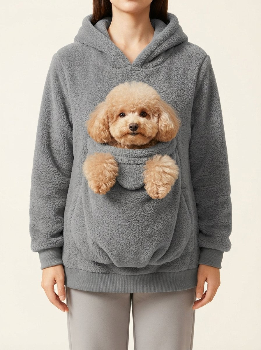 WilderPaw RoamHood pet carrier hoodie in grey