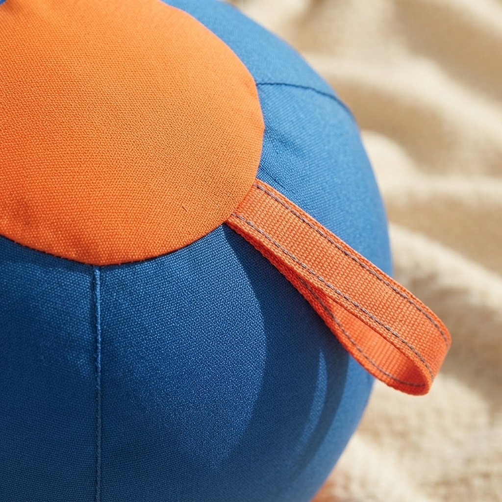 Close-up of the WilderPaw Romp durable polyester panels and carry loop