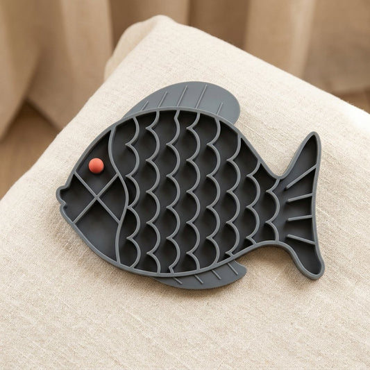 WilderPaw SlowBowl fish slow feeder, charcoal gray